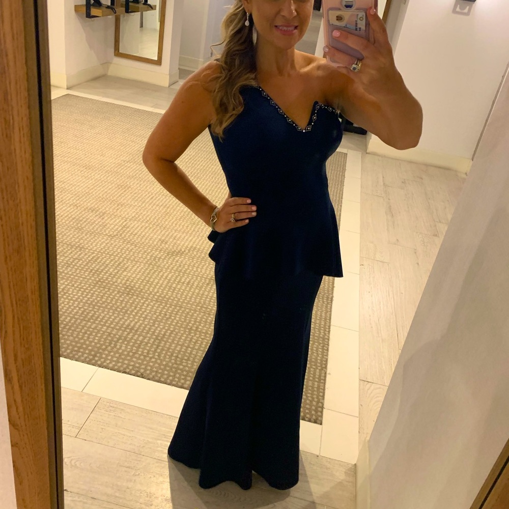 Betsy and Adam peplum mermaid gown